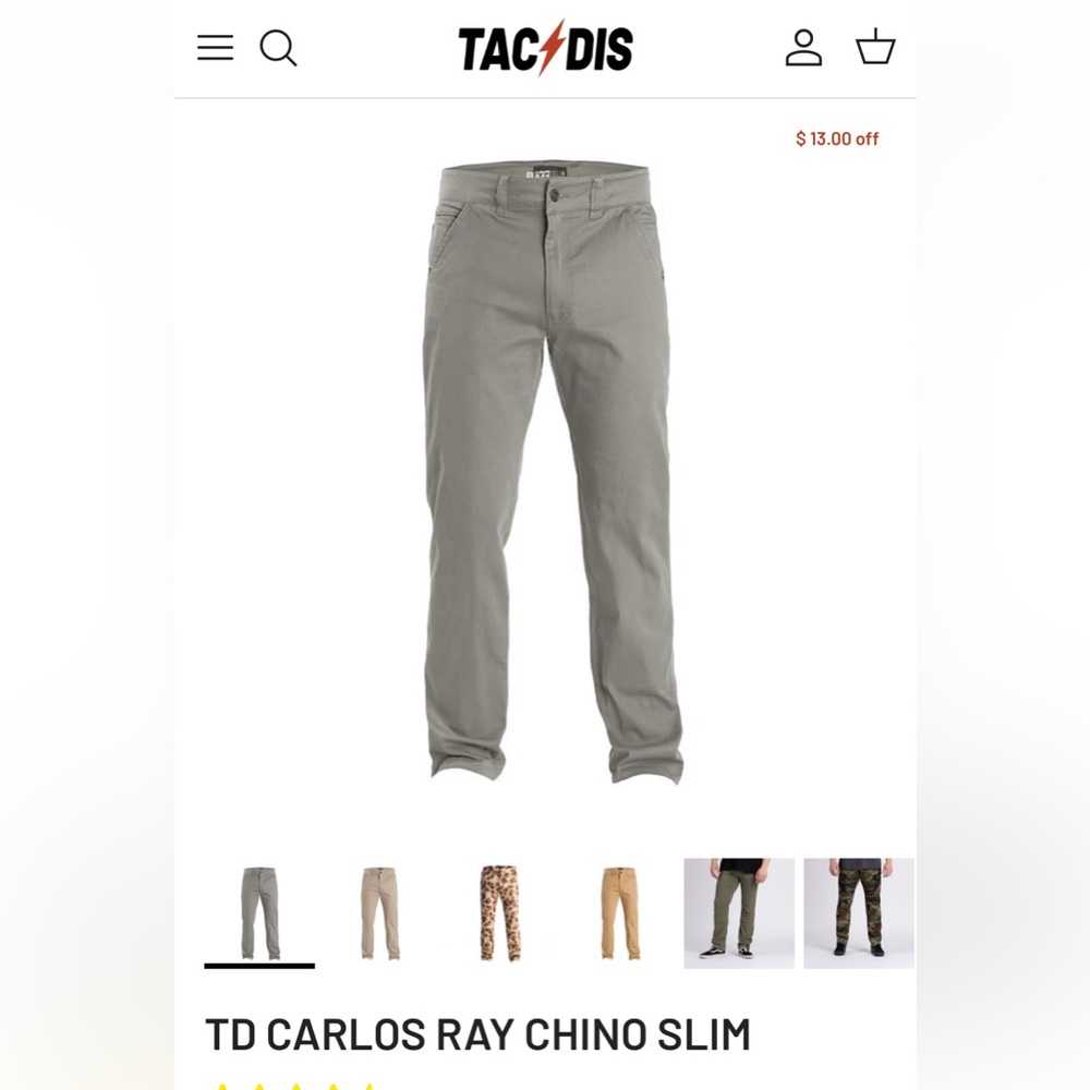 Tactical Distributors Carlos Ray Chinos Low Profile Tactical Pants 30x30